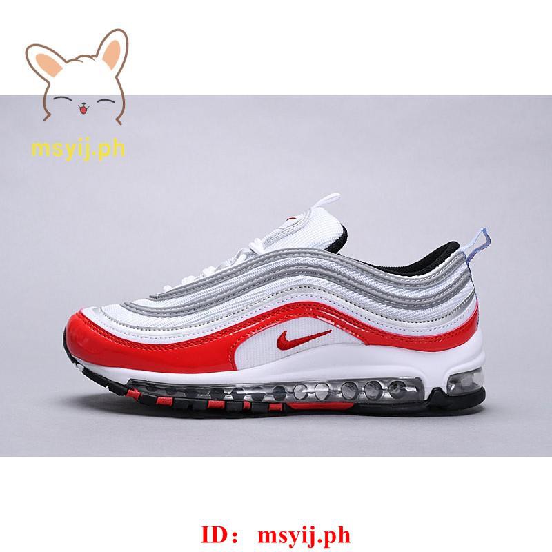 silver and red nike air max 97
