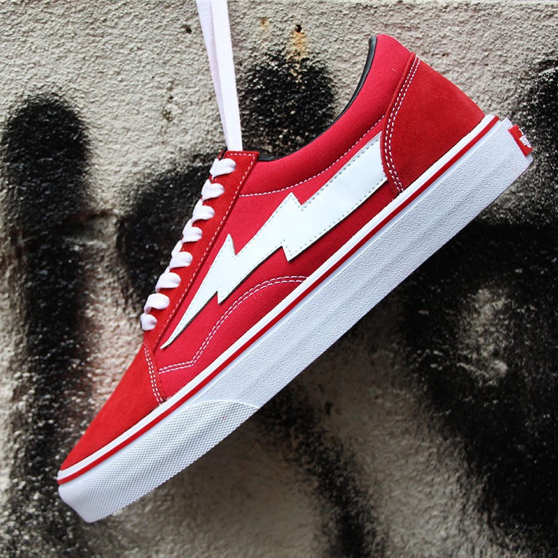 vans lightning bolt red