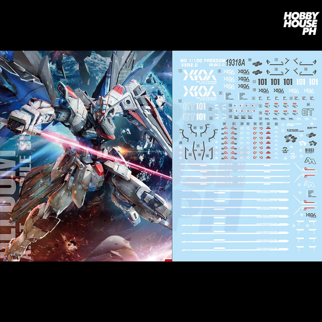 Gundam MG Freedom Ver 2.0 Waterslide Decals Shopee Philippines