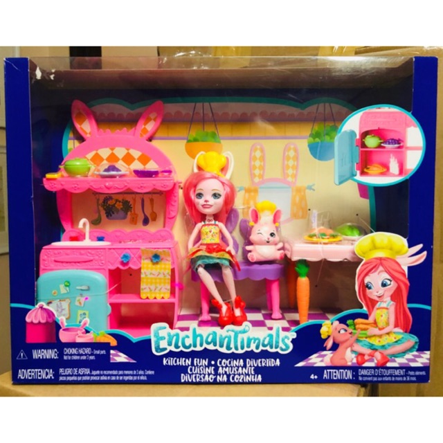 Enchantimals FRH47 Kitchen Fun Playset with Bree Bunny Doll and Twist Figure, 