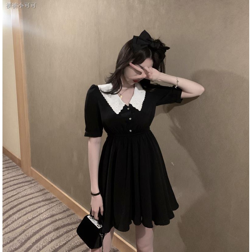 black dress with black collar