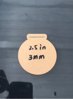 Acrylic Medal 2in/2.5in/2.7in/3in Size 3mm #7