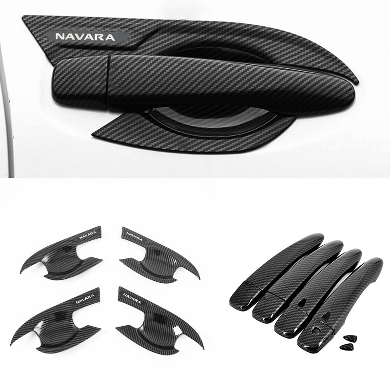 For NISSAN NAVARA 20162021 carbon fiber pattern car door handle bowl