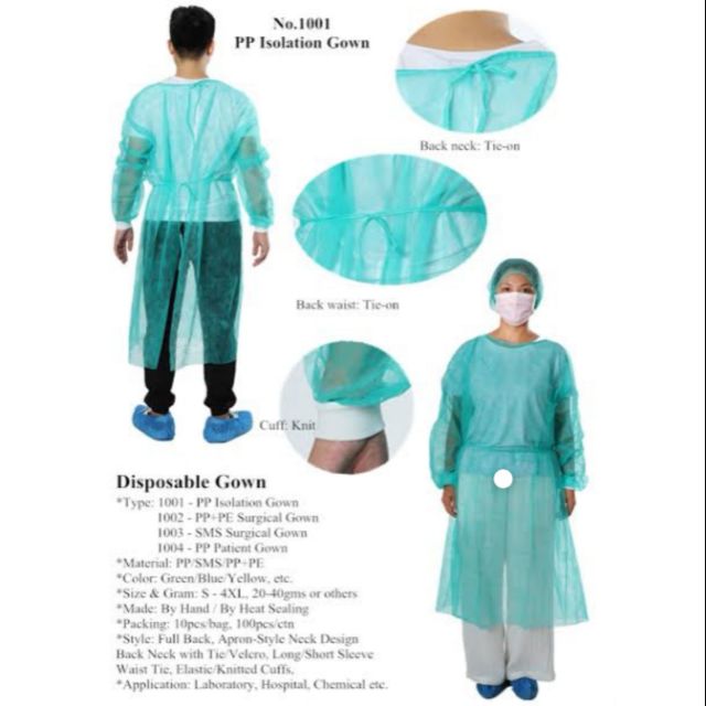 Disposable Lab gown, personal protective equipment | Shopee Philippines