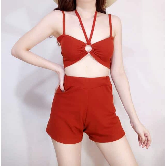 Korean Sexy Summer Outfit Sleveless Top High Waist Short Shopee Philippines