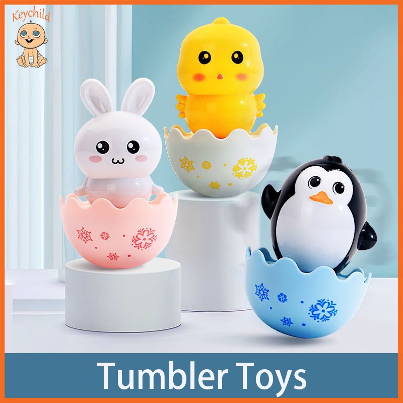 Keychild Baby tumbler toys cute cartoon doll toy with sound Shopee