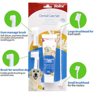 Bioline Dental Toothpaste Set - Pet Dog Toothpaste Set (Mint , Beef, Chicken & Orange)