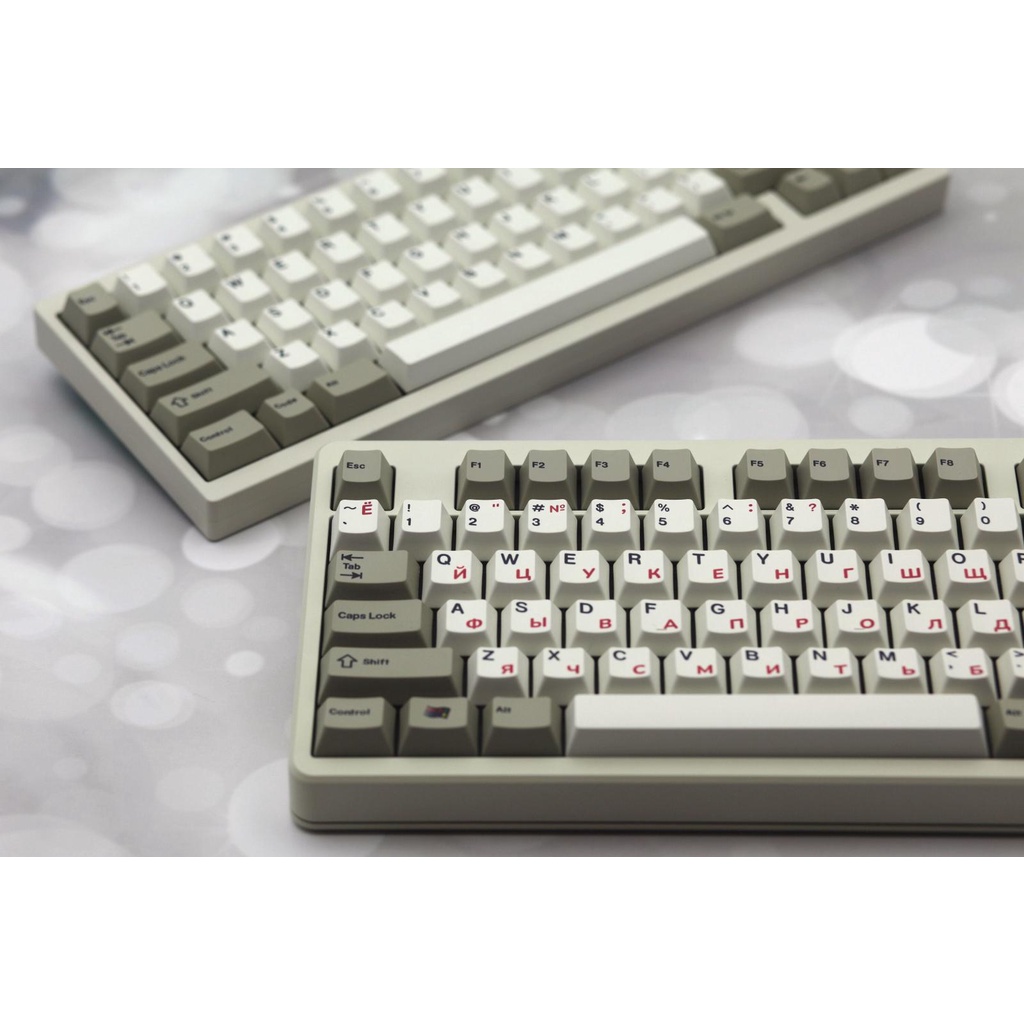 Keybox DYE SUB PBT Red Russian Sublegends Cherry Profile Keycaps 150 Keys Fullset For Mechanical