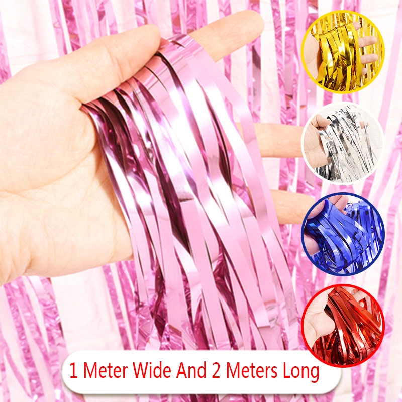 200*100CM Gold Rain Curtain Tassel Curtain Birthday Party Decoration