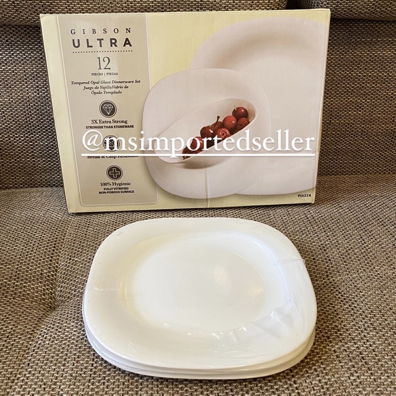 GIBSON ULTRA DINNERWARE SQUARED SET (12pcs) Shopee Philippines