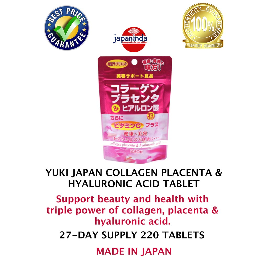 Yuki japan collagen placenta & hyaluronic tablet | BeeCost