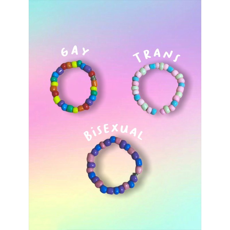 LGBTQ+ beaded rings bracelet necklace bisexual gay transgender Shopee