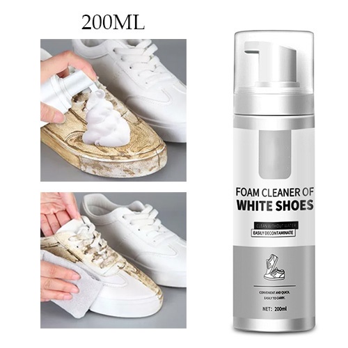 White Shoe Cleaner 200ML No-Wash White Shoe Cleaning Agent Yellow Stain  Remover Foam Spray | Shopee Philippines