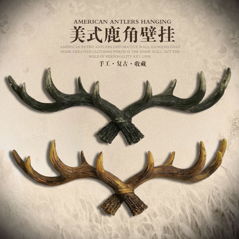 American Antlers Hanging Vintage Wall Decor Wall Hanging Liv