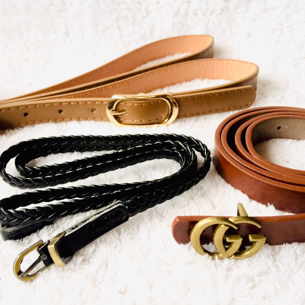 thin leather belt womens