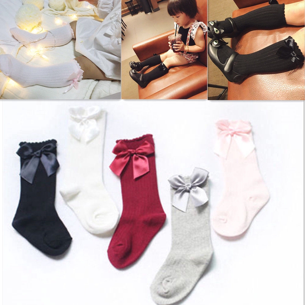 baby knee high socks with bows