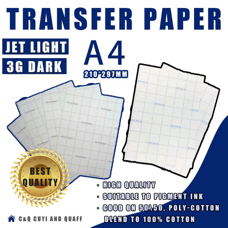 3G Jet Opaque (Dark Transfer /Light Transfer Paper) A4size100pcs/1REAM
