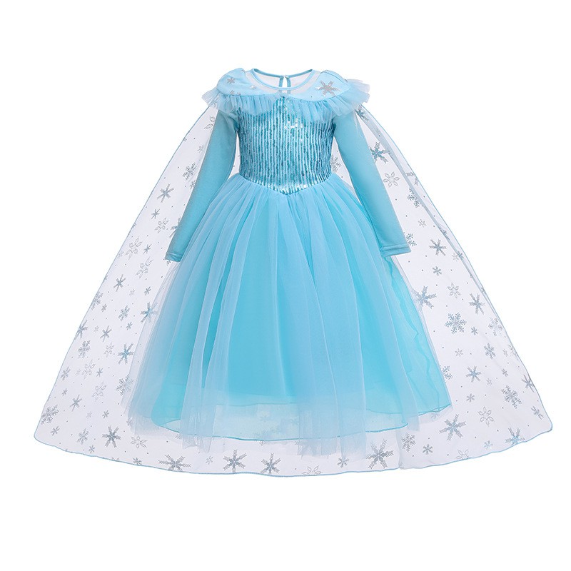 elsa dress with long cape