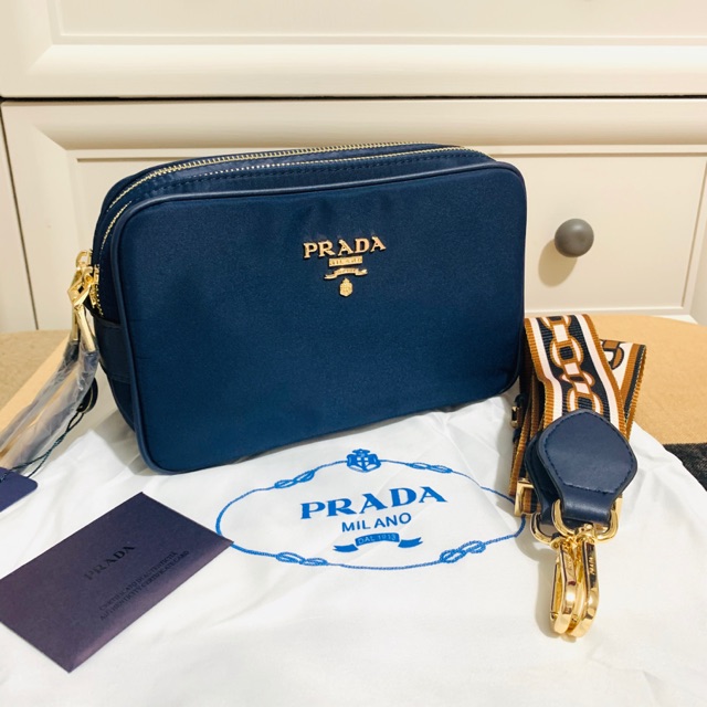 prada blue nylon bag