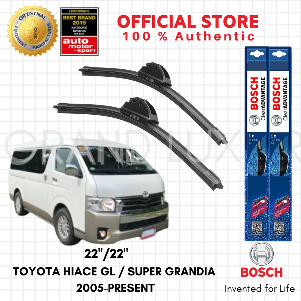 Bosch Clear Advantage Wiper Blade Set For Toyota Hiace Gl / Super