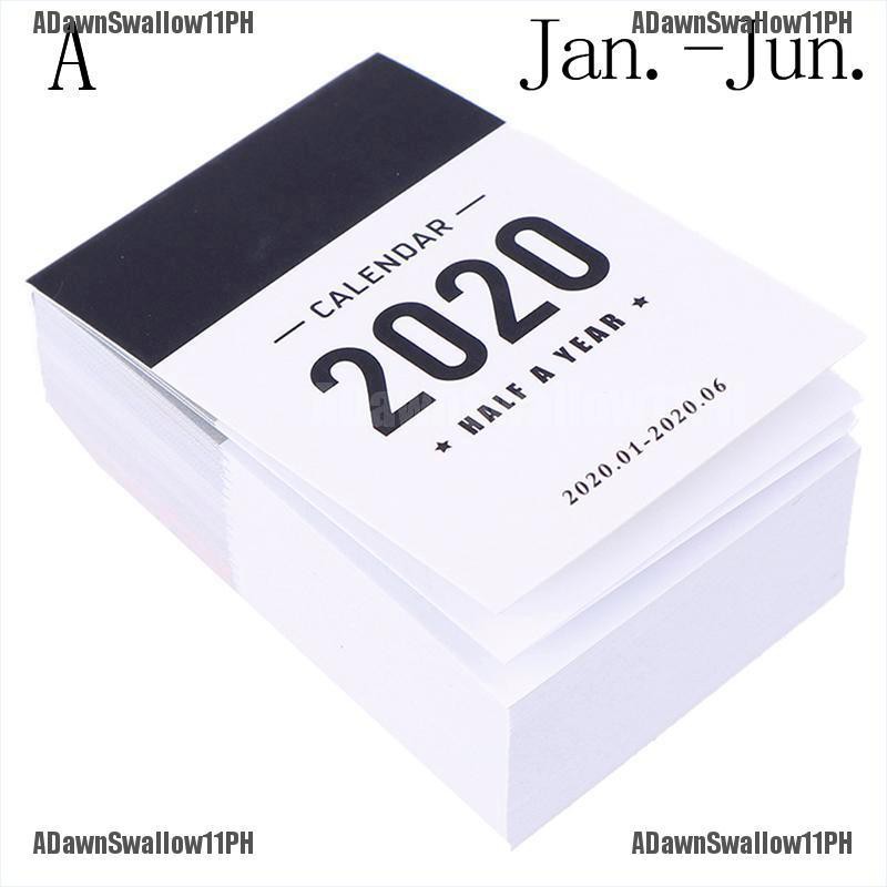 2020 Half A Year Calendars Mini Desk Calendar Work Learning