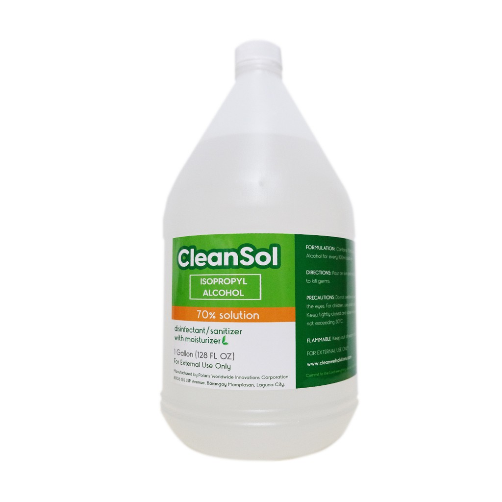 CleanSol 70% Isopropyl Alcohol 1 Gallon | Shopee Philippines