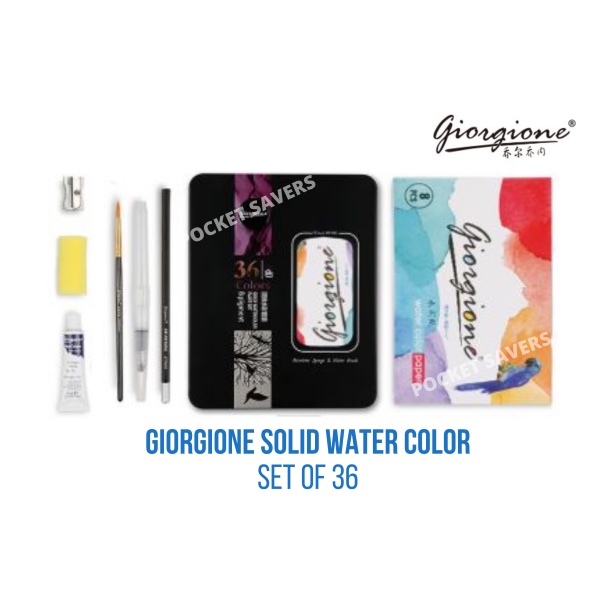 Solid Watercolor Paint Set (36 colors, with Free Dust Bag