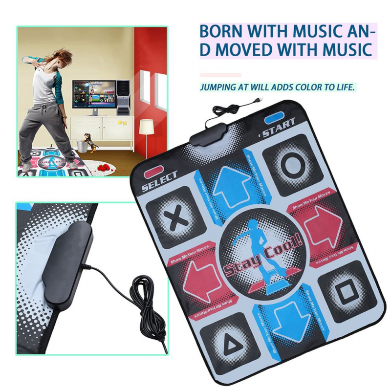 AMONIDA Non-Slip Durable Wear-Resistant Dancing Step Dance Mat Pad Dancer Blanket with USB for TV/PC Dance Games 