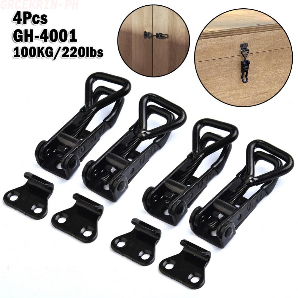 GH-4001 Black Adjustable Toggle Clamp Steel Hasp Catch Clip Quick ...