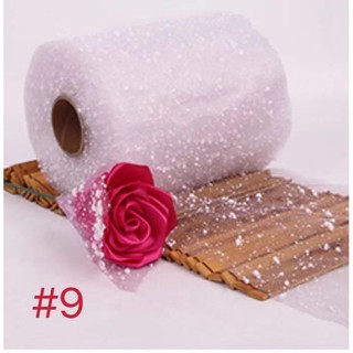 15 m/Roll 15 cm snow dot gauze flower shop packaging handmade ribbon rose wrapping paper #7