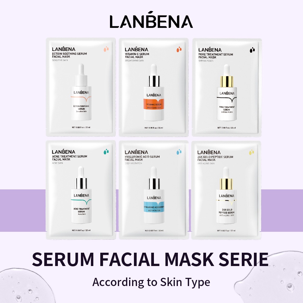 LANBENA Vitamin C Serum Face Mask Whitening Anti Aging Repair Brighten