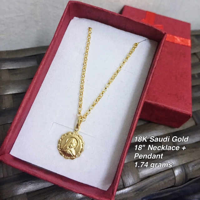 necklace with mama mary pendant