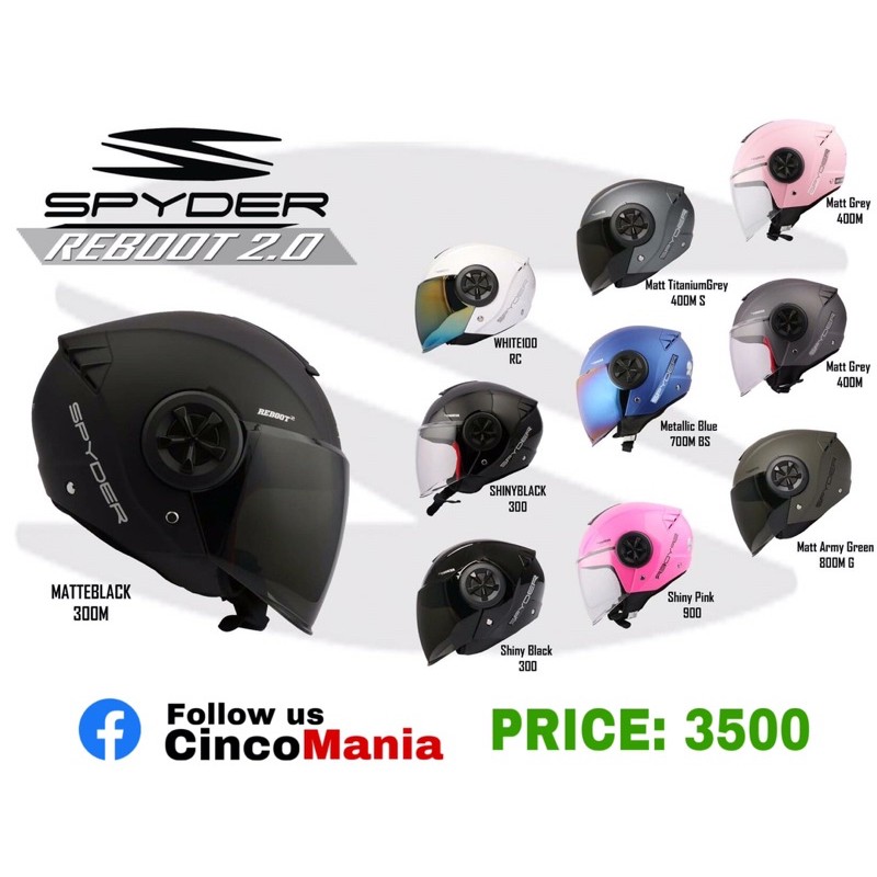 spyder half face helmet white