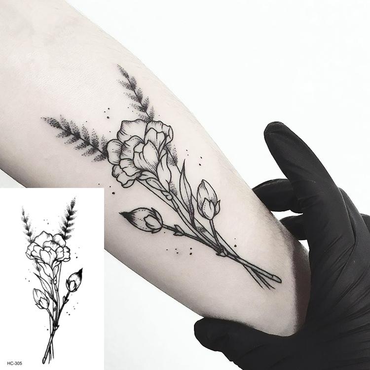peony flower tattoo black and white