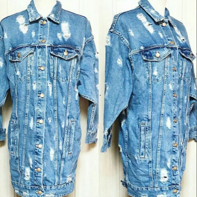 zara long denim jacket