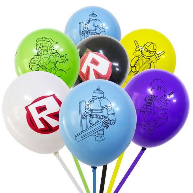 Set Of 10 Roblox Latex Birthday Party Balloons Roblox Birthday Balloons Coloured Greeting Cards Party Supply Home Garden - roblox character with green balloon