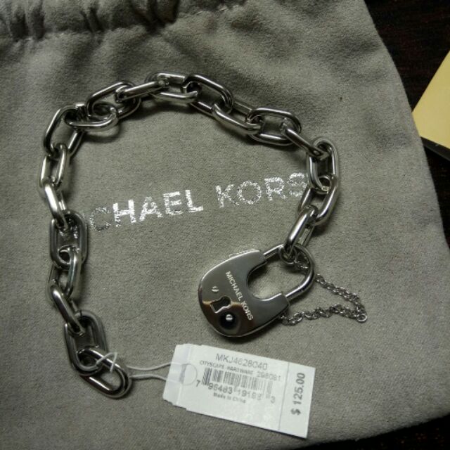 michael kors padlock bracelet silver