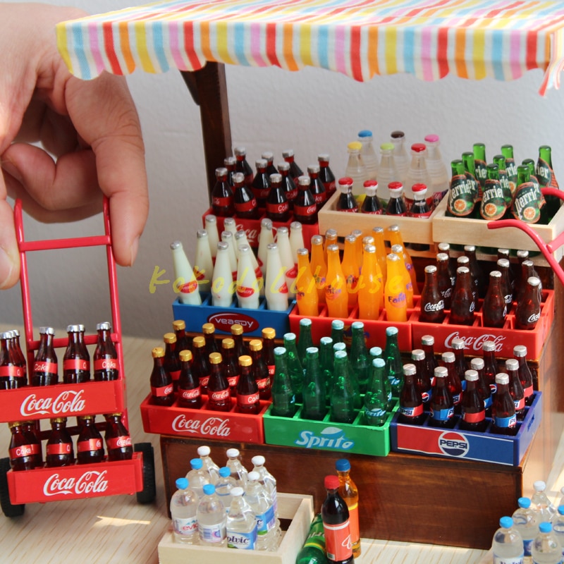 Mini 112 Scale Dollhouse Miniature Coke Water Bottle Beverage Model