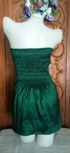 green and gold cocktail dress