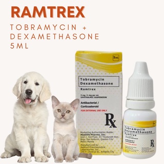 Pet vitaminssupplement ☜Ramtrex Tobramycin+ dexamethasone Eye drops for pets dogs cats antibacterial