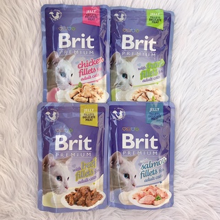 Free Shipping COD✖✆☃BRIT PREMIUM JELLY FILLETS DELICATE MEAT CAT FOOD POUCH 85G