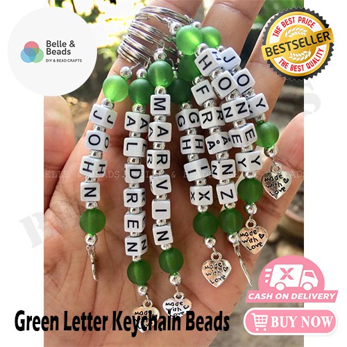 Letter Name Alphabet Keychain Beads Green Shopee Philippines