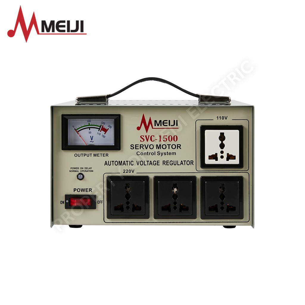 Automatic Voltage Regulator AVR 1500W [Meiji AVR Servo Motor Type 1500W] SVC1500 Shopee