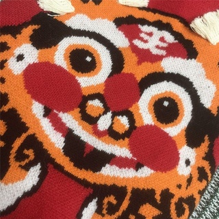 Pet Tiger Sweater Dog Cat Head Tassel Red Festive New Year Warm Clothes #3