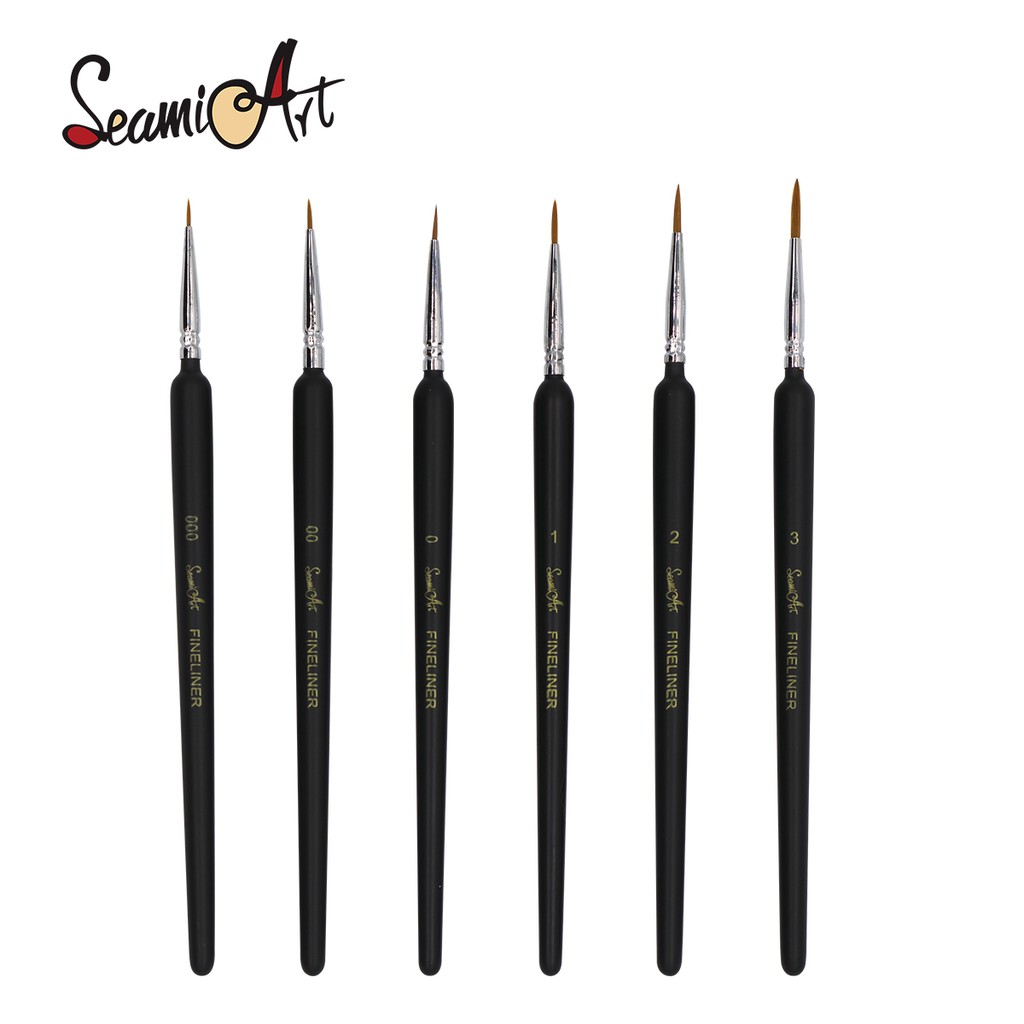 SeamiArt 6 Pcs. Set Hook Line Detail Painting Brush For Watercolor Oil ...