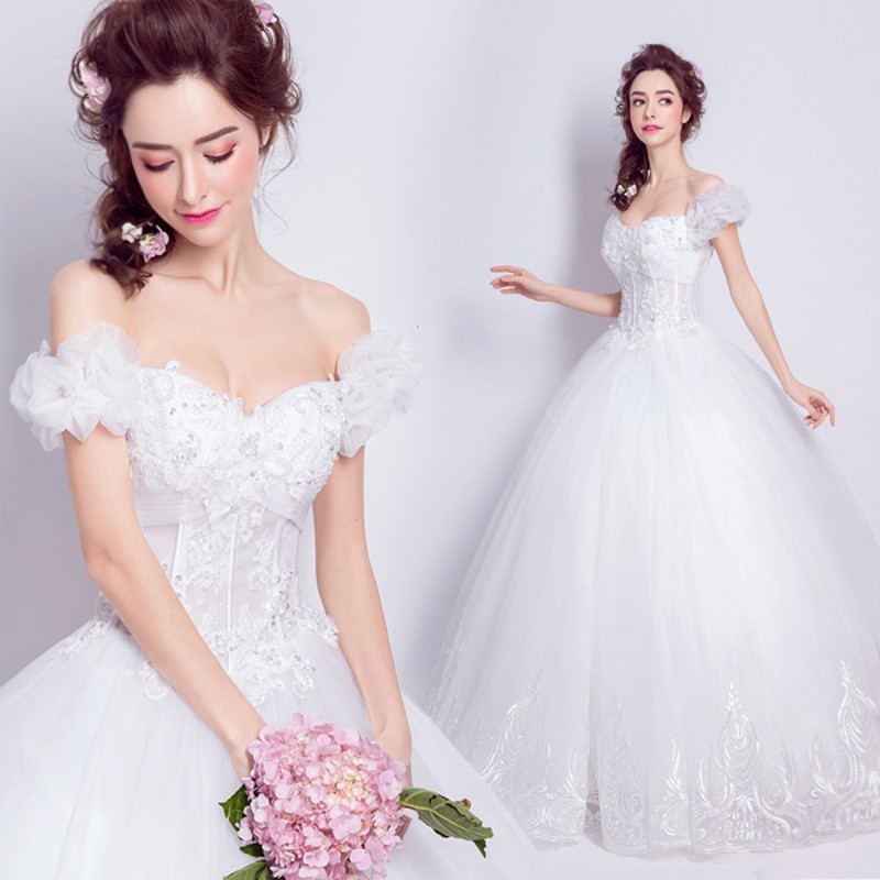 Sweet Luxurious Slim Fit Women Wedding Dress Bridal Gowns Shopee