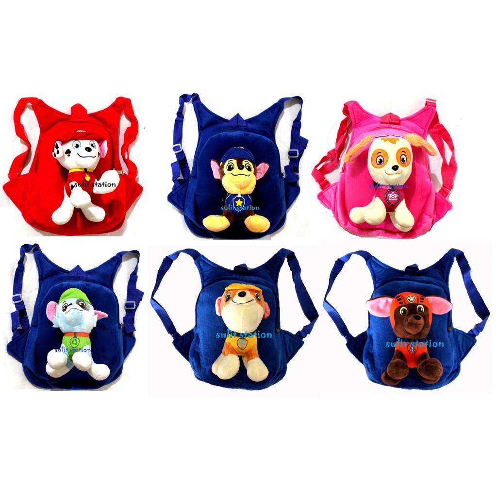 paw patrol chase plush backpack