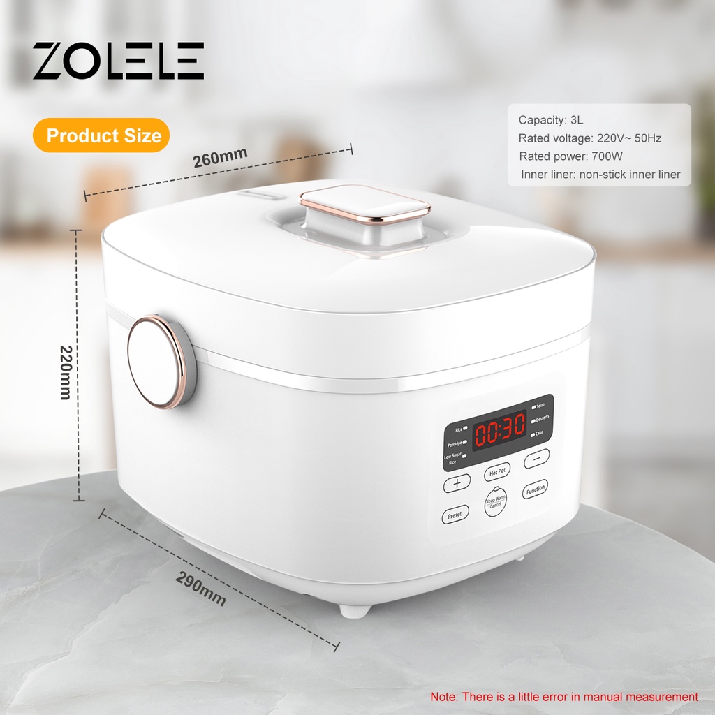 ZOLELE ZB500 Low Sugar Rice Cooker Smart Hot Pot Rice Cooker 3L Multi Rice Cooker Electric Cooker - Image 6