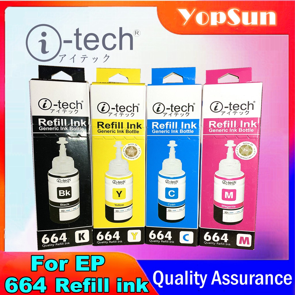 Refill Ink 664 For Epson 4 Color 70ml Premium Dye Ink I Tech Brand Shopee Philippines 4482