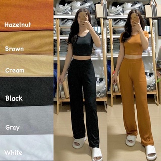 Set Wide Leg Pants & Sexy Top 5’4 Height [Knitted] PINNSTORE.PH
